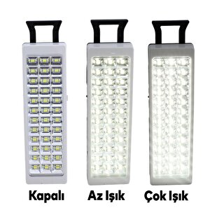 Klaus 36 Ledli Şarjlı Işıldak Acil Durum Lambası Aydınlatma Kamp Feneri Beyaz Işık 850 Lümen