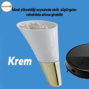 Clara Mobilya Kanepe Sehpa Tv Ünitesi Baza Koltuk Ayağı Krem Gold Renk 12 Cm Ayakları