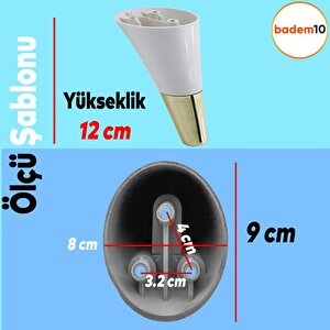 Clara Mobilya Kanepe Sehpa Tv Ünitesi Baza Koltuk Ayağı Krem Gold Renk 12 Cm Ayakları