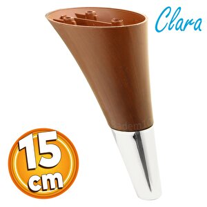 Clara Mobilya Kanepe Sehpa Tv Ünitesi Baza Koltuk Ayağı Kahverengi Krom Renk 15 Cm Ayakları