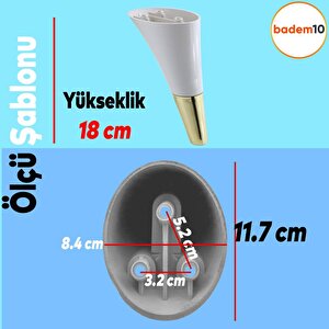 Clara Mobilya Kanepe Tv Ünitesi Konsol Koltuk Ayağı Krem Gold Renk 18 Cm Ayakları