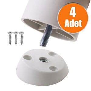 Mobilya Masa Sehpa Ayağı Bağlantı Aparatı Açılı Dereceli Ayak Tabanı Beyaz (4 Adet)