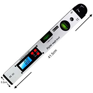 Bts 12471 Dijital Açı Ölçerli Su Terazisi 2 Sulu Marangoz Gönye 16"/40 Cm