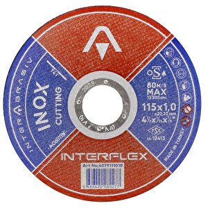İnterflex İnox Metal Kesici Taş Disk 115x1.0x22.23 Mm (10 Adet)