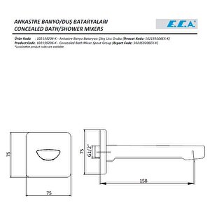Eca Luna Ankastre Banyo Bataryası Çıkış Ucu Grubu 102159206-k