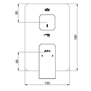 Eca Tiera  Ankastre Duş Banyo Bataryası Sıva Üstü 2 Yollu 102167205-kde