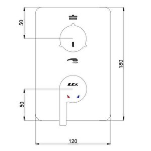 Eca Icon Ankastre Duş Banyo Bataryası Sıva Üstü 2 Yollu 102167201h-kde