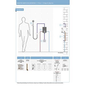 Eca Icon Ankastre Duş Banyo Bataryası Sıva Üstü 2 Yollu 102167201h-kde