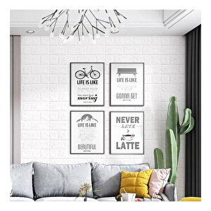 Kendinden Yapışkanlı Dekoratif Pratik 3d Foam Wallpaper Duvar Kağıdı Paneli