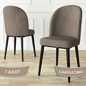 Aste Serisi 1 Adet Cappucino 1. Sınıf Babyface Kumaş Metal Kahve İskeletli Yemek Odası Sandalyesi Cappucino