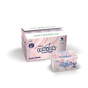 Rulopak Tekçek Tuvalet Kağıdı 2 Katlı 250 Yaprak 24'lü Paket