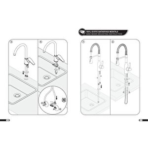 Eca Luna Yüksek Tip Lavabo Bataryası- Altın 102808949