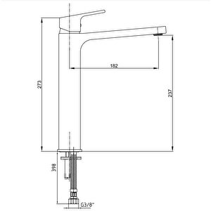 Eca Tiera Yüksek Tip Lavabo Bataryası- Krom Beyaz 104888002
