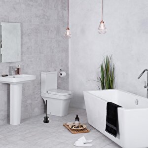 Rulopak Yuvarlak Elite Silikon Tuvalet Fırçası Siyah