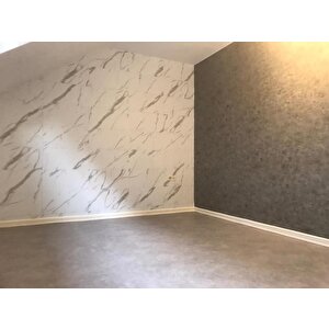 Bs1751 Naturel Shiny Yapışkanlı Beyaz Mermer Desen 1 Adet 30x60cm Banyo Mutfak Duvar Döşeme Paneli
