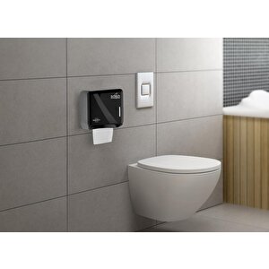 Rulopak Tekçek Mini Tuvalet Kağıdı Dispenseri Siyah