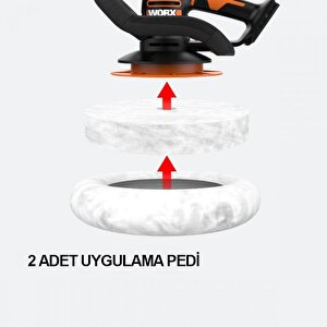Worx Wx856 20volt 2.0ah. Li-ion 254mm Şarjlı Orbital Polisaj Makinesi