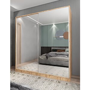 Bodrum Sürgü Kapaklı Dolap Gardırop Çam 160cm Montaj Dahil