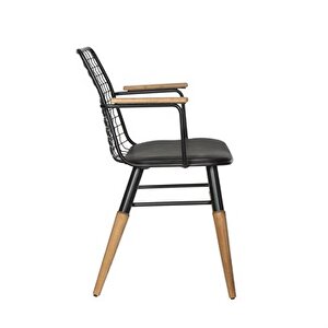 Setel Kollu Siyah Sandalye Ms.prj-s-06-sks-01 Beyaz