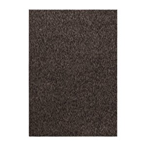 Modern Desenli Bukleli Halı Kısa Havlı Bulanık Düz Renkli Kahverengi 280x370 cm