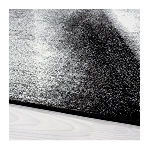 Modern Desenli Halı Gölge Taramalı Siyah Gri Beyaz 80x150 cm