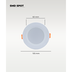 5w Smd Led Plastik Spot Beyaz Kasa Sarı Işık 2 Adet