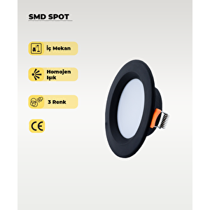 5w Smd Led Plastik Spot Siyah Beyaz Işık 2 Adet