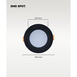 5w Smd Led Plastik Spot Siyah Beyaz Işık 2 Adet