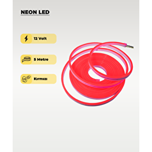 12v Neon Led 6x12 Kırmızı 5mt