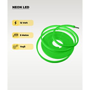 12v Neon Led 6x12 Yeşil Işık 5mt