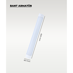 18w Beyaz Led Bant Armatür 3200K Sarı Işık - 2 Adet