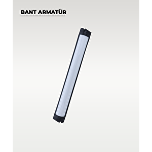 18w Siyah Led Bant Armatür Beyaz Işık 2 Adet