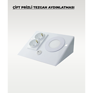 3w Beyaz Çift Prizli Tezgah Aydınlatma Beyaz Işık