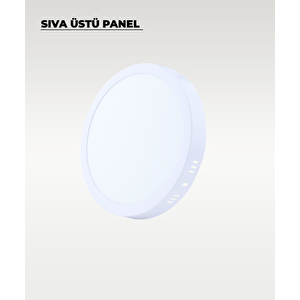 18w Sıva Üstü Yuvarlak Led Plastik Beyaz Panel Beyaz Işık