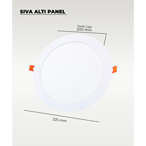 18w Sıva Altı Yuvarlak Slim Led Panel 3200K Sarı Işık - 2 Adet