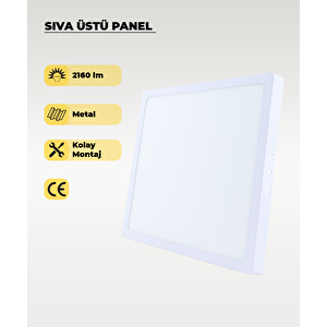 24w Sıva Üstü Kare Led Panel Beyaz Işık