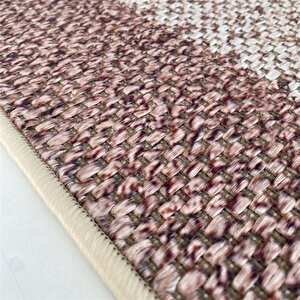 Jüt Hasır Halı Dokuma Taban Bordür Desenli Kahve Krem 75x230 cm