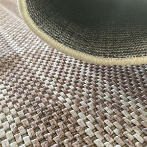 Jüt Hasır Halı Dokuma Taban İskandinav Desenli Krem Bej 120x150 cm