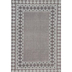 Jüt Hasır Halı Dokuma Taban Kilim Desenli Krem Bej