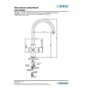Eca Icon Dual Flow Çift Akışlı Arıtmalı Mutfak Bataryası 102118138h