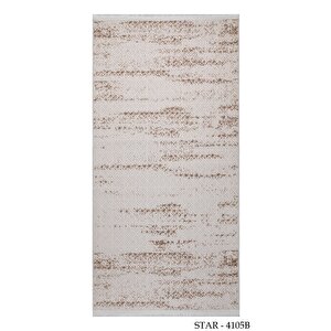 modern Dekoratif Star Seri Krem Kahverengi Dokuma Halı 100x100 cm