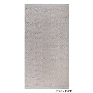 Modern Dekoratif Star Seri Krem  Açık Gri Dokuma Halı 120x180 cm