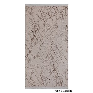 modern Dekoratif Star Seri Krem Kahverengi Dokuma Halı 120x180 cm