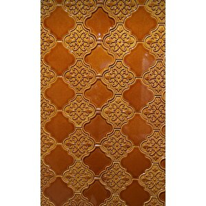 12x12 Ottoman Rölyefli Arabesk Karamel Çini