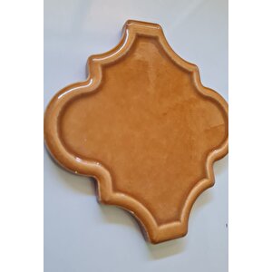 Armada Çini 12x12 Ottoman Rölyefli Arabesk Karamel Çini