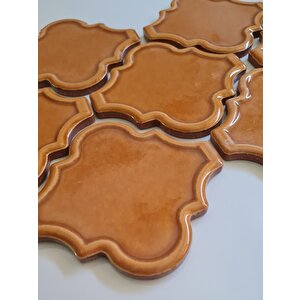 Armada Çini 12x12 Ottoman Rölyefli Arabesk Karamel Çini