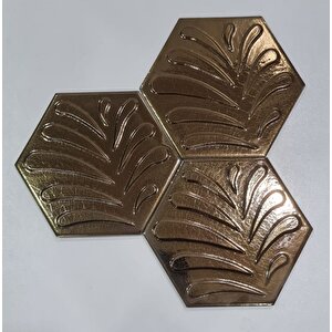 Armada Çini 15 X 17 Cm Yaprak Bronz Altıgen Seramik