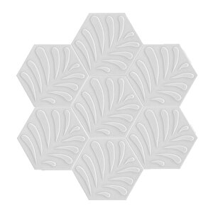 15 X 17 Cm Yaprak Beyaz Altıgen Seramik