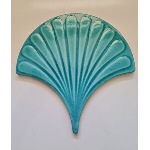 17x17 Cm Turkuaz İstiridye Balık Pulu Seramik