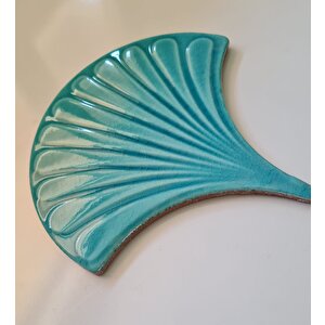 17x17 Cm Turkuaz İstiridye Balık Pulu Seramik